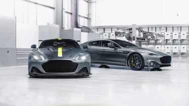 Aston Martin's new Vantage AMR Pro (left) and Rapide AMR (right).