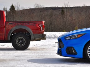 2017 Ford Raptor and Ford Focus RS.