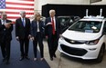 President Donald Trump tours the American Center of Mobility with GM CEO Mary Barra.