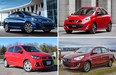 From top left, clockwise: Hyundai Accent, Nissan Micra, Mitsubishi Mirage, Chevrolet Spark