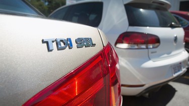 A Volkswagen Passat with the TDI Clean Diesel engine on a sales lot in 2015.