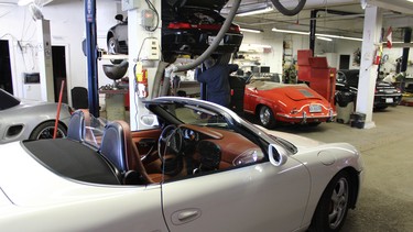 Boxster S at Refined Motorsports in Toronto - pre surgery.