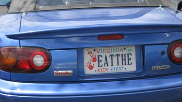 This Virginia licence plate was on the road for years before the state took it off the road