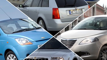 Clockwise from left: Chevrolet Matiz, Cadillac BRS, Chrysler Ypsilon, Chrysler 300C Touring