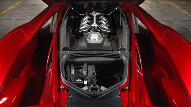 The engine bay of the 2017 Ford GT