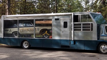 Chris Carlson’s Ultimate Car Hauler carrying the 1964 Dodge El Chupacarbra, an all-electric drag race car. Hauler and car will be at this Sunday's Sockeye Run Car Show in Steveston. B.C.