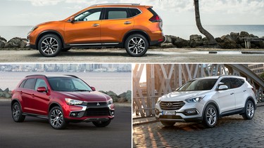 You'll find some pretty sweet deals this month on the Hyundai Santa Fe Sport, Mitsubishi RVR and Nissan Rogue