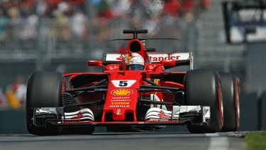 Sebastian Vettel of Germany driving the (5) Scuderia Ferrari SF70H during the Canadian Formula One Grand Prix at Circuit Gilles Villeneuve on June 11, 2017 in Montreal, Canada.