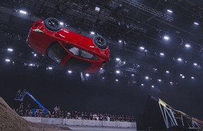 Jaguar and stunt driver Terry Grant set a new Guinness World Record for longest barrel roll at the global launch of the new Jaguar E-PACE at ExCel London.