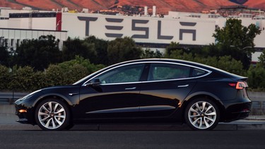 Tesla's first, production-spec Model 3 sedan.