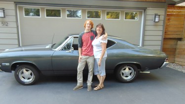 Sean Greenwood received his 1968 Chevelle Malibu sport coupe from his mother Lisa who wanted to fuel his passion for classic muscle cars by having the car restored.