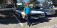 Kyle Hanger with his 1974 Plymouth Fury III he purchased from the Fargo TV production studio.