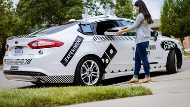 Domino's autonomous pizza delivery vehicle