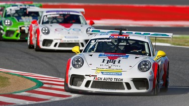 22-year-old Australian Matt Campbell, leading the pack here, became a Porsche Junior Driver this year.