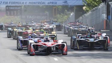 Drivers take their start at Sunday's 2017 Montreal Formula ePrix.