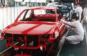 At the Toyota plant in Ontario, the paint process is divided into two parts: paint preparation and topcoat. Of all the processes, the car is in the paint shop the longest.