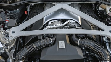 The AMG-sourced 4.0L V8 in the Aston Martin DB11.