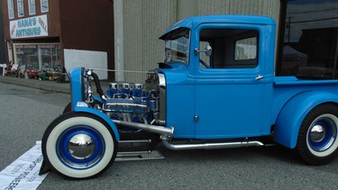 The 1932 Ford pickup hot rod owned by Greater Vancouver Motorsport Pioneers Society president Ken Bayko.