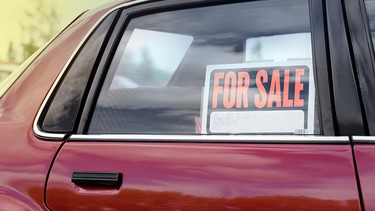 shiny car for sale in summer weather