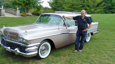 Steve Plunkett with his 1958 Buick Century Cabellero – one of seven vehicles he will display at the Cobble Beach Concours d’Elegance in Ontario on Sept. 16 and 17.