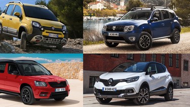 Clockwise, Fiat Panda Cross, Dacia Duster, Peugeot 2008, Skoda Yeti