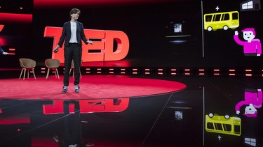 Sandra Phillips during her live pitch in the BMW i and TED 'Next Visionaries' contest in Frankfurt in September. The Vancouverite won and was in New York City last night to present her idea to a TED Talk audience.