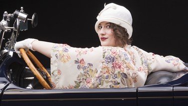 Once owned by Alberta's Jasper Park Lodge, this 1930 McLaughlin-Buick Model 30-69 Phaeton features RAM volunteer Erin Sekulich dressed in period costume behind the wheel.