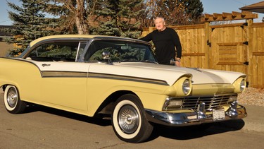 Richard Busse with his 1957 Ford Fairlane 500 Club Victoria bought for him by his late wife Donna in 2011.