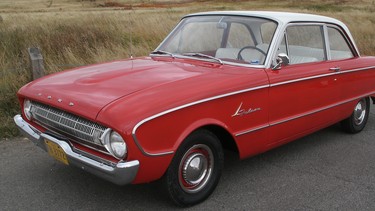 The 1961 Ford Falcon DeLuxe is in pristine condition.