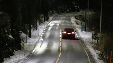 A stretch of highway in Norway is now using radar-equipped streetlights that dim the lights when the street is empty.