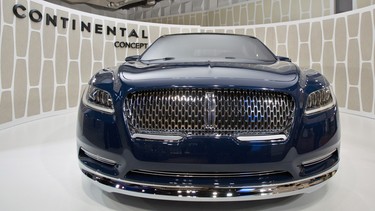 A Lincoln Continental concept car is shown at the 2015 New York International Auto Show.