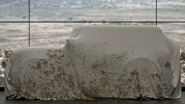 A teaser image of Ford's upcoming production Bronco off-road SUV.
