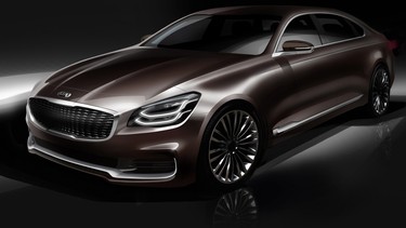 A rendering of the 2019 Kia K900 luxury sedan.