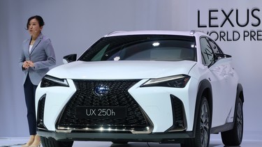 The Lexus UX with Chika Kako, executive vice-president of Lexus International and the vehicle's chief engineer.