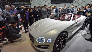 The new Bentley Exp12 is presented during the press day at the 87th Geneva International Motor Show in Geneva, Switzerland, Tuesday, March 07, 2017.