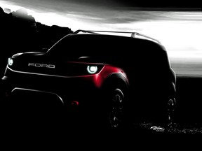 A teaser image of Ford's upcoming compact off-roader.