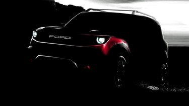 A teaser image of Ford's upcoming compact off-roader.