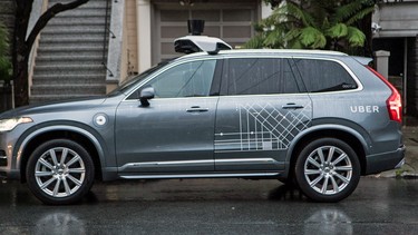 An Uber self-driving Volvo XC90.