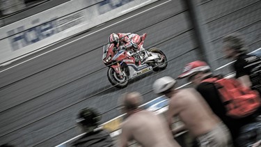 Team Honda at the 2018 24 Heures Motos in Le Mans, France.