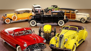 A variety of cars from the Hostetler Hudson Museum in Indiana.