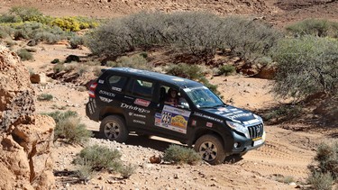 Lorraine Sommerfeld, driver, and Gillian Lemos, navigator, at the 2018 Gazelles Rally in Morocco.