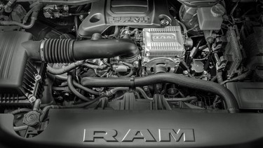 The 2019 Ram 1500's 5.7L Hemi V8 with eTorque.