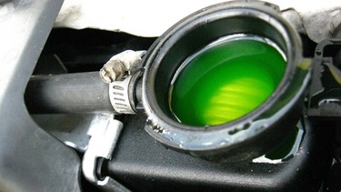 A car's coolant needs to be checked to ensure it has the right amount of antifreeze.
