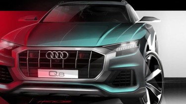 A teaser sketch of the 2019 Audi Q8 flagship SUV.