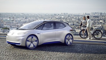 A rendering of the 2016 Volkswagen ID Concept Car.