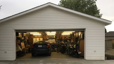 There aren't any special restoration projects in Michael Rogalski's garage, rather space for him to maintain the family's fleet of vehicles as he does brake jobs, oil changes and other tasks.