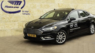 A Ford Fusion used as a testbed by Intel's Mobileye self-driving car division.
