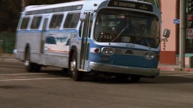 A still from the 1994 film "Speed," about a bus that couldn't slow down.