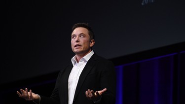 Tesla CEO Elon Musk speaks at the International Astronautical Congress on September 29, 2017 in Adelaide, Australia.