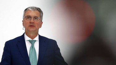 In this Thursday, March 15, 2018 file photo, Rupert Stadler, CEO of German car producer Audi, briefs the media during the annual press conference in Ingolstadt, Germany.